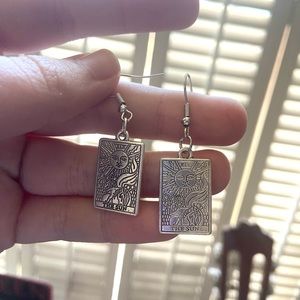 Sun tarot card earrings